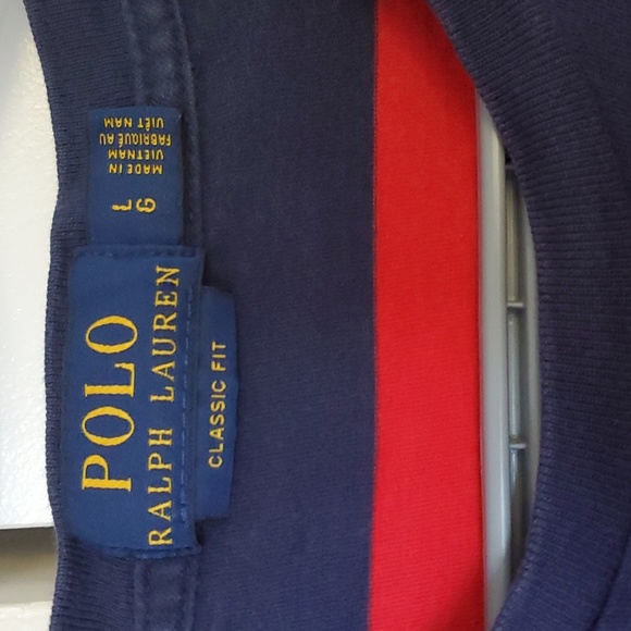 Polo by Ralph Lauren Size L Red Navy Tee Shirt - Picture 2 of 4